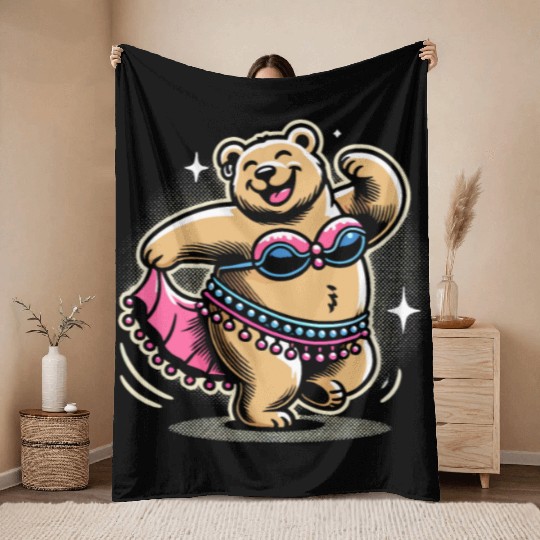 Tribal Fusion Rhythmic Dance Art For Belly Dance Throw Blankets