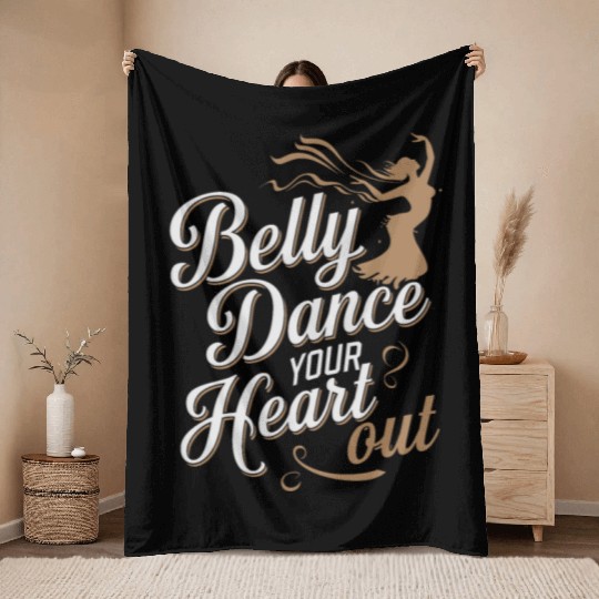Tribal Fusion Rhythmic Dance Art For Belly Dance Throw Blankets