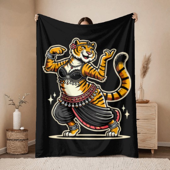 Tribal Fusion Rhythmic Dance Art For Belly Dance Throw Blankets