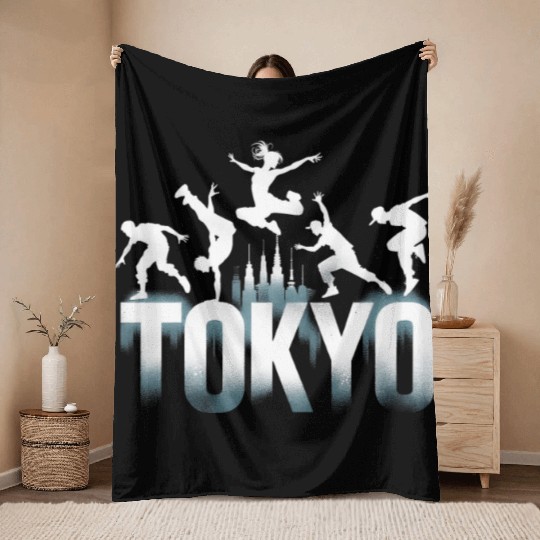 Parkour Freerunner Freerunning Tokyo Throw Blankets