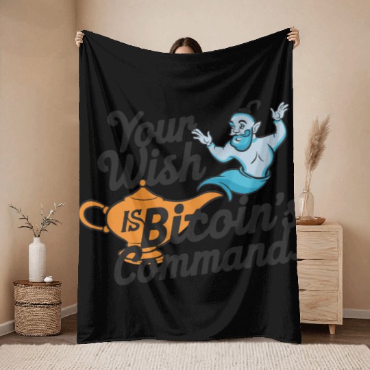 Bitcoin Genie - Your Wish is Bitcoin's Command Throw Blankets