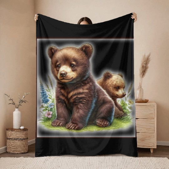 Cute baby animals Throw Blankets