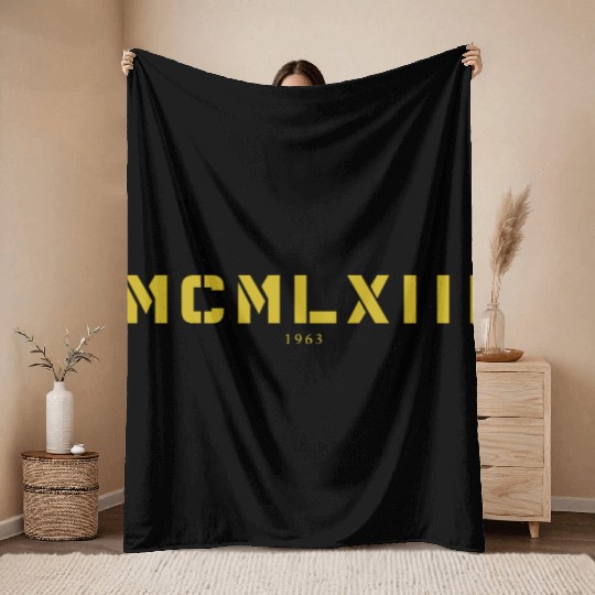 Roman numeral Year of birth Made in 1963 Throw Blankets