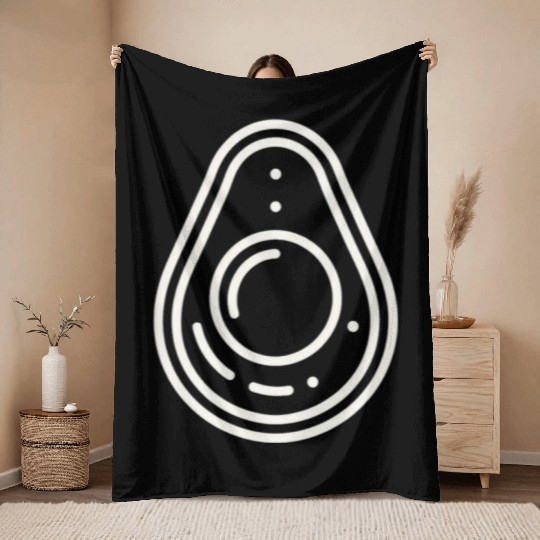 Avocado minimalist avocados design food art 9 Throw Blankets