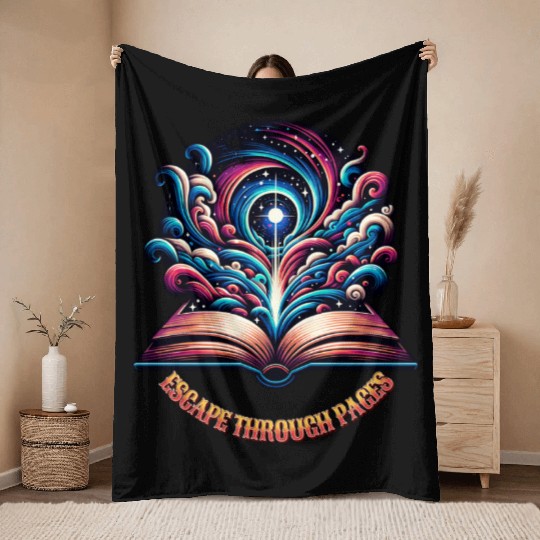 Escape Through Pages,Lost in a Book Throw Blankets