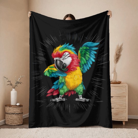 Macaw Parrot for a Bird Lover Animal Lover Throw Blankets