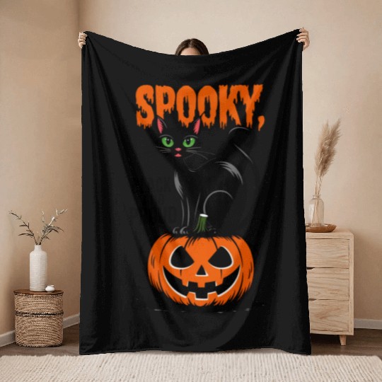 Spooky Black and Proud Throw Blankets
