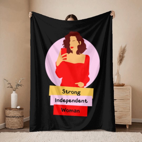 this is what a strong, Independent women looks lik Throw Blankets