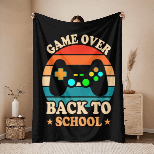 Game over Back to School Throw Blankets