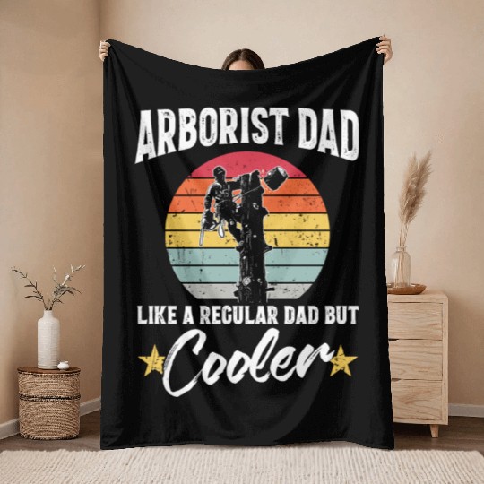 Arborist Dad Cooler Logger Woodworker Chainsaw Throw Blankets