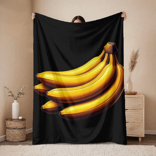 Banana food art bananas design 1 Throw Blankets