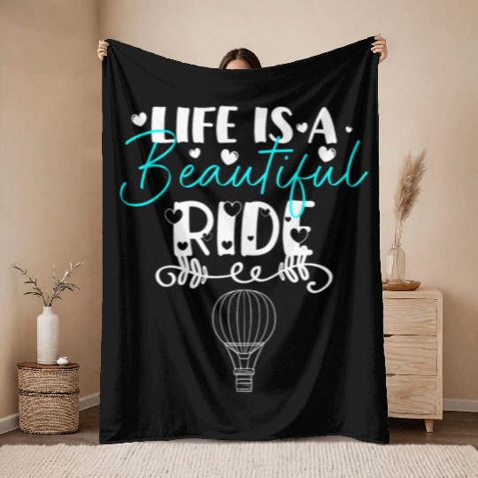 Hot Air Balloon Company Fire Adventure Throw Blankets