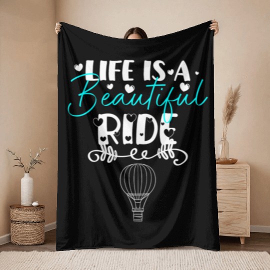 Hot Air Balloon Company Fire Adventure Throw Blankets