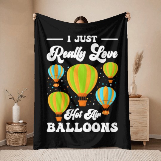 Hot Air Balloon Company Driving Adventure Throw Blankets