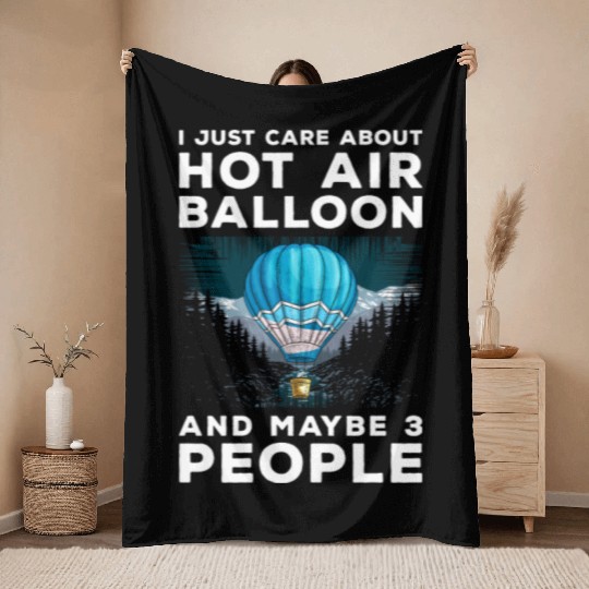 Hot Air Balloon Colors Adventure Throw Blankets