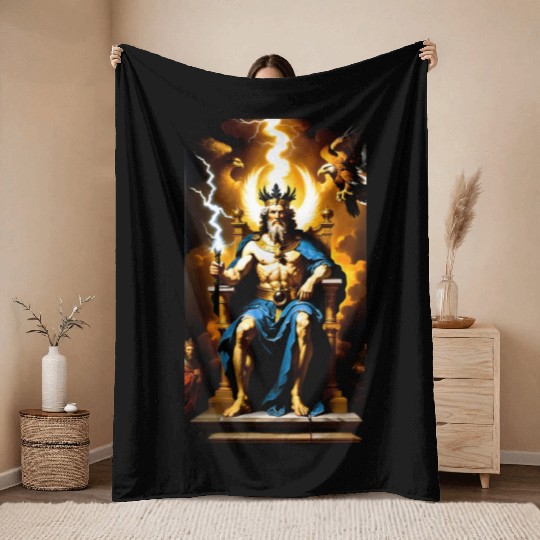 Zeus Jupiter Greek Mythology Gods Baroque Throw Blankets