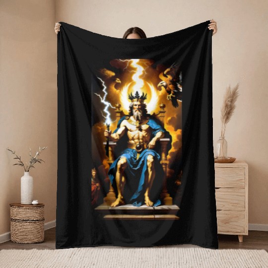 Zeus Jupiter Greek Mythology Gods Baroque Throw Blankets