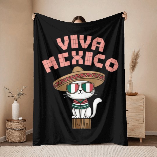 Viva Mexico Celebrate Hispanic Heritage Month Throw Blankets