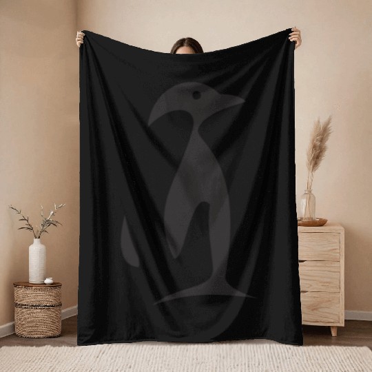 Funny penguin , penguin Logo , Penguin Lovers Throw Blankets