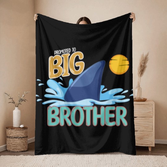 Promoted to Big Brother Shark. Throw Blankets