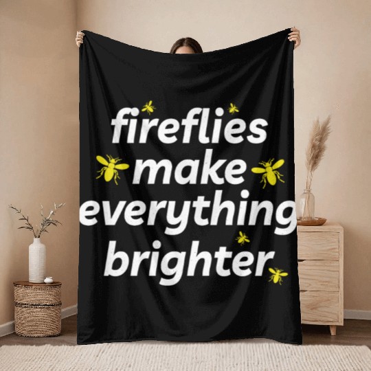 Fireflies Firefly Lightning Bug Insect Collector Throw Blankets