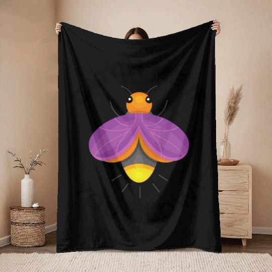 Fireflies Firefly Lightning Bug Insect Collector Throw Blankets