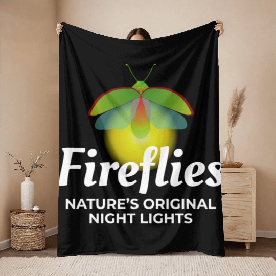 Fireflies Firefly Lightning Bug Insect Collector Throw Blankets