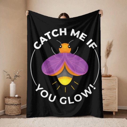 Fireflies Firefly Lightning Bug Insect Collector Throw Blankets