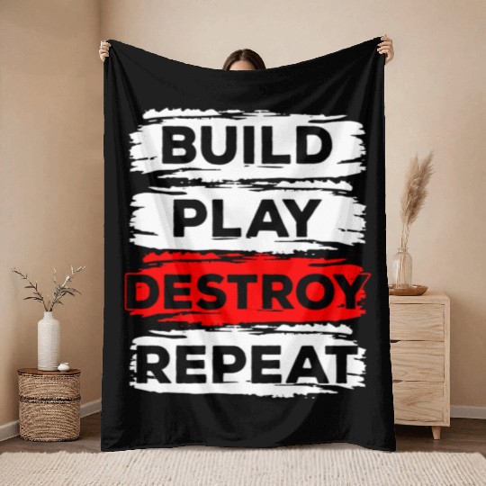 Blocks Children Building Miniature Building Throw Blankets