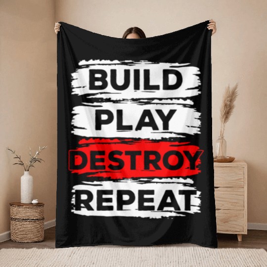 Blocks Children Building Miniature Building Throw Blankets