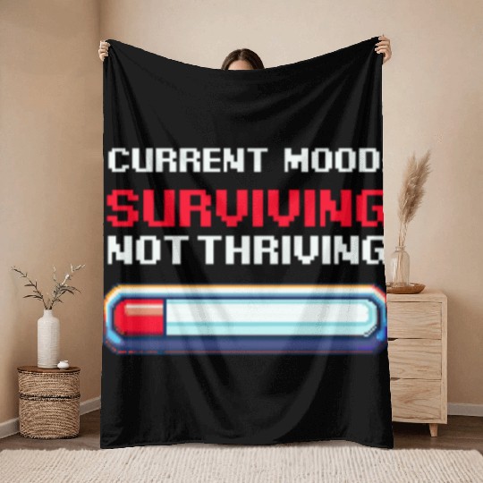 Depression Awareness Surviving, Not Thriving Throw Blankets
