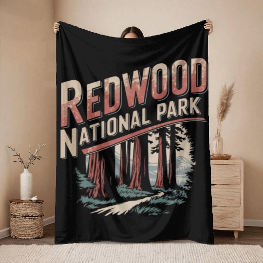 Redwood National Park Throw Blankets
