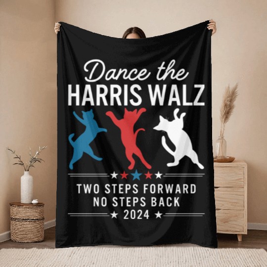 Harris Walz Dance Two Steps Forward No Steps Back Throw Blankets