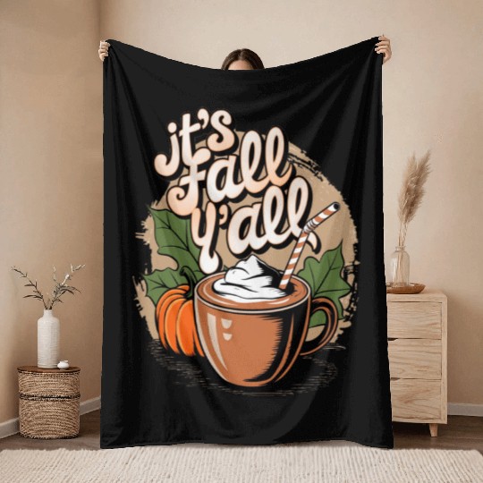Pumpkin spice latte Throw Blankets