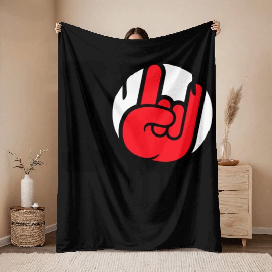 I Love Heavy Metal Hard Rock Music Graffiti Heart Throw Blankets