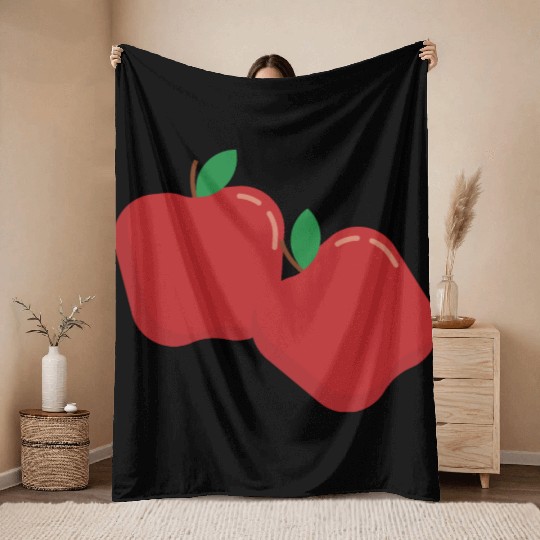 red apple Throw Blankets