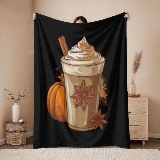 Pumpkin spice latte Throw Blankets