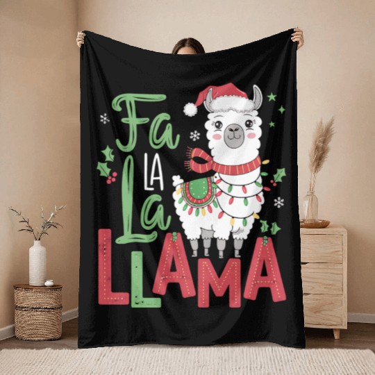 FA LA LA LLAMA Throw Blankets