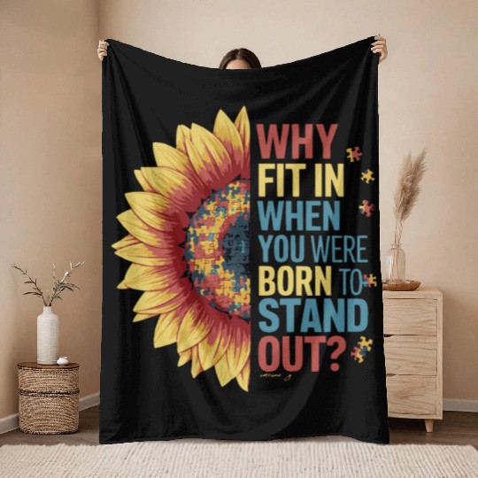 Vibrant Sunflower Puzzle Throw Blankets
