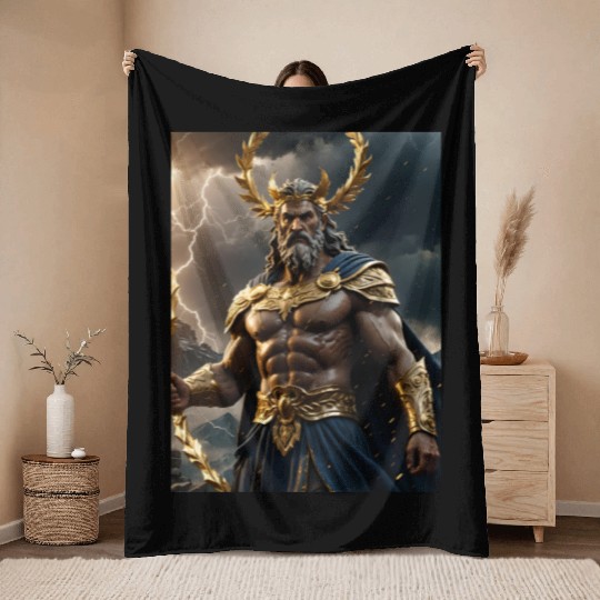 Zeus Jupiter Roman Greek God Throw Blankets