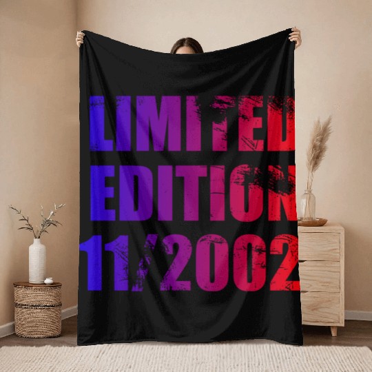 22nd birthday Limited Edition 11/2002 Throw Blankets