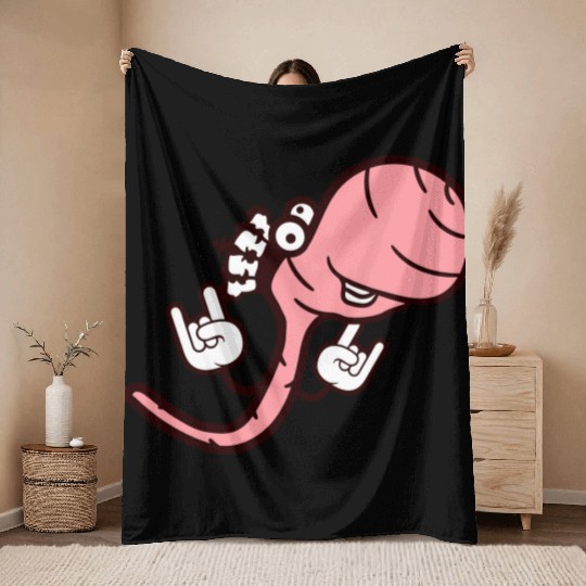 Cute Cool Worm Crown King Party Animal Fun Monster Throw Blankets