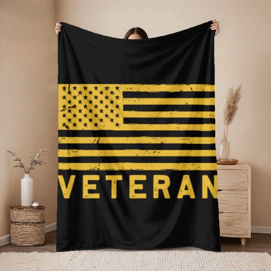 Proud US Army Veteran Throw Blankets