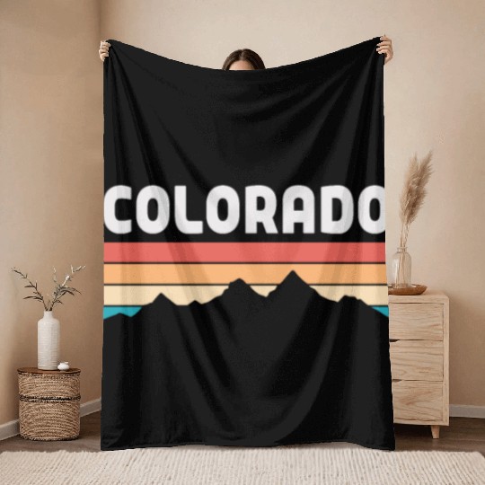 Colorado Sunrise Mountain Design Throw Blankets