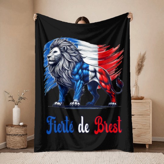 The proud Brest flag design Throw Blankets