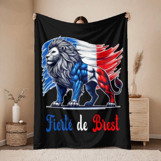 The proud Brest flag design Throw Blankets