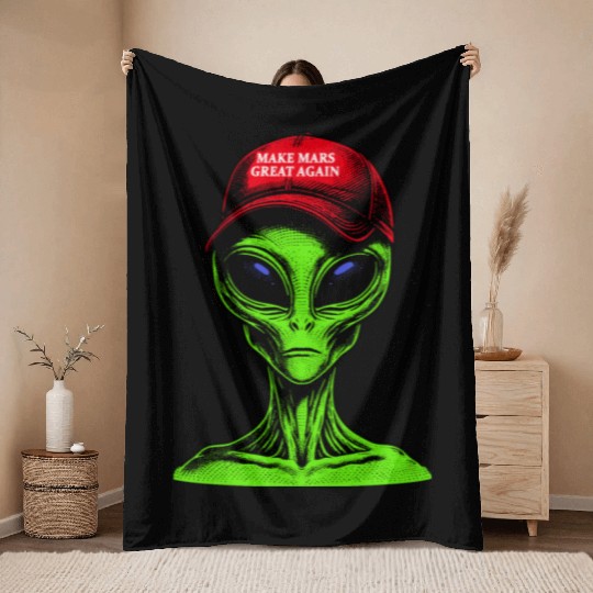 Make Mars Great Again Throw Blankets