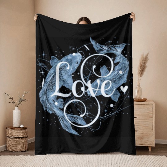 Pisces Vibes Throw Blankets