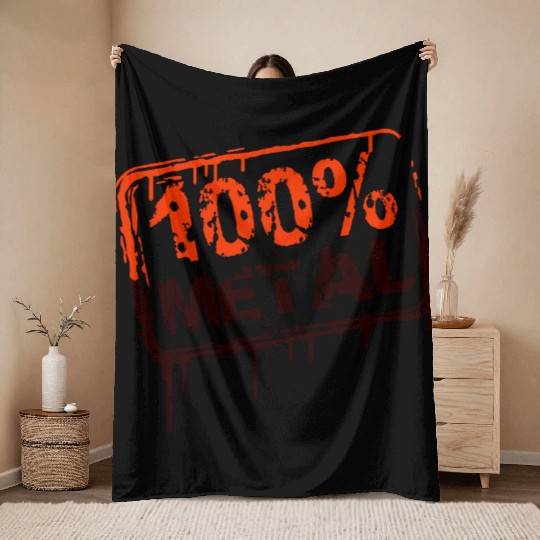 100 % Percent Metal Music Fun Graffiti Drops Stamp Throw Blankets