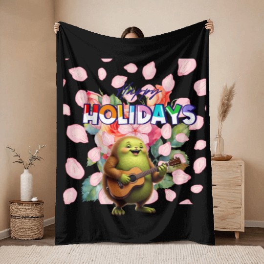 Happy holidays Throw Blankets